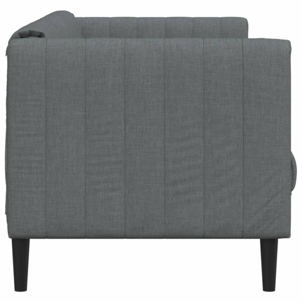 vidaXL Canapé 3 places en tissu gris foncé