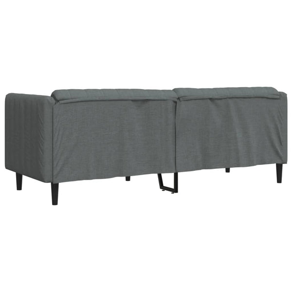 vidaXL Canapé 3 places en tissu gris foncé