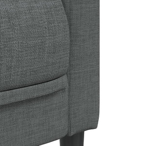 vidaXL Canapé 3 places en tissu gris foncé