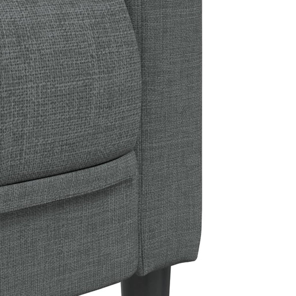 vidaXL Canapé 3 places en tissu gris foncé