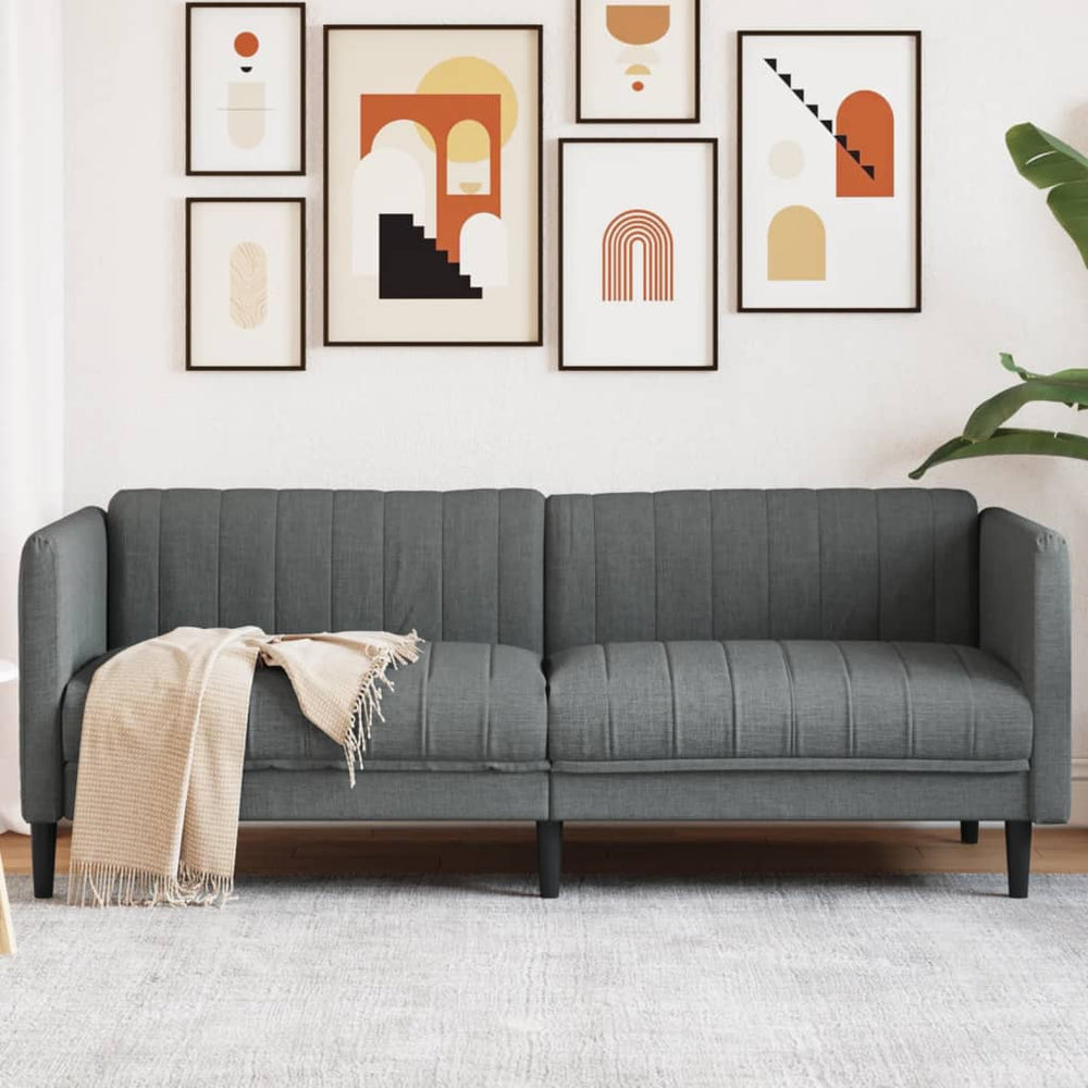 3-Sitzer Sofa Dunkelgrau Stoff