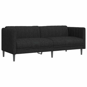 vidaXL Canapé à 3 places en tissu Noir
