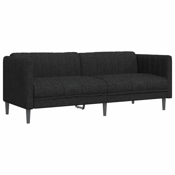 vidaXL Canapé à 3 places en tissu Noir