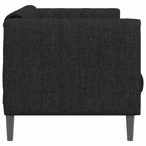 vidaXL Canapé à 3 places en tissu Noir