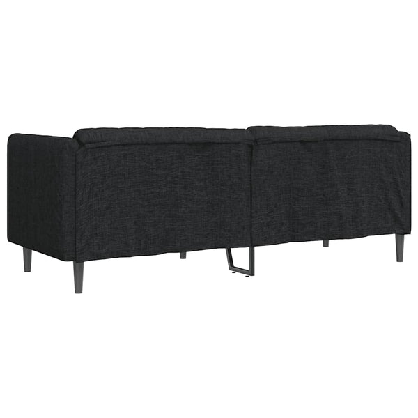 vidaXL Canapé à 3 places en tissu Noir