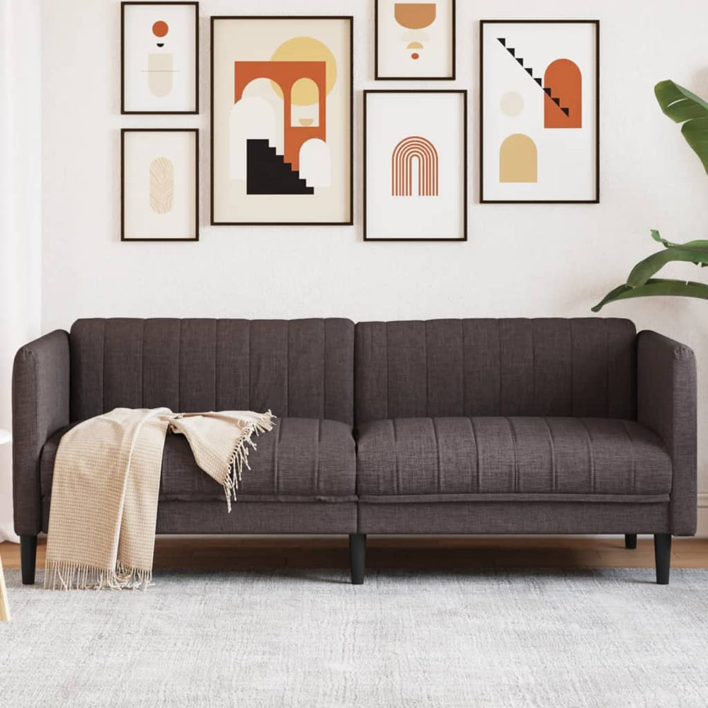 3-Sitzer Sofa Dunkelbraun Stoff