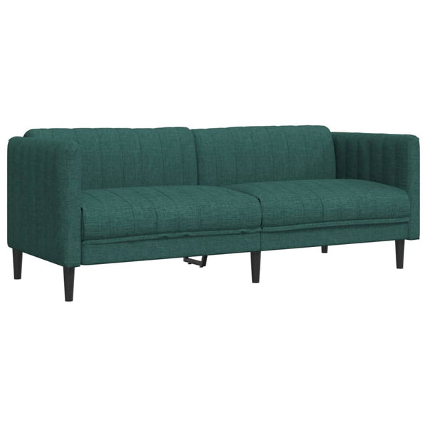 vidaXL Canapé 3 places en tissu vert foncé