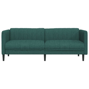 vidaXL Canapé 3 places en tissu vert foncé