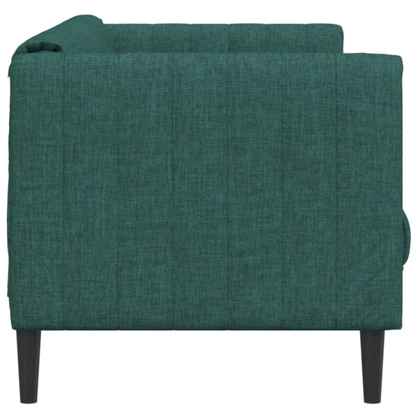 vidaXL Canapé 3 places en tissu vert foncé