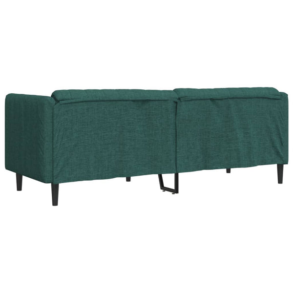 vidaXL Canapé 3 places en tissu vert foncé