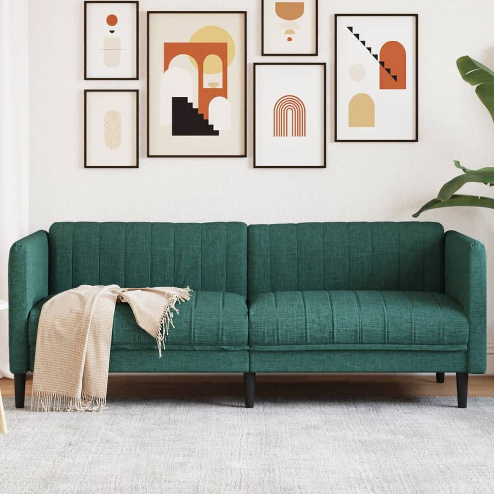 3-Sitzer Sofa Dunkelgrün Stoff