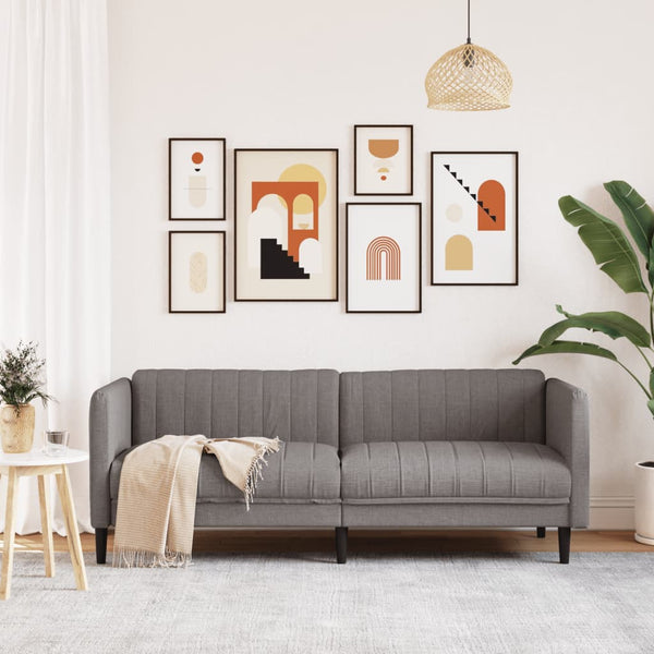 vidaXL Canapé à 3 places taupe en tissu