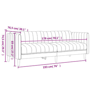 vidaXL Canapé à 3 places taupe en tissu