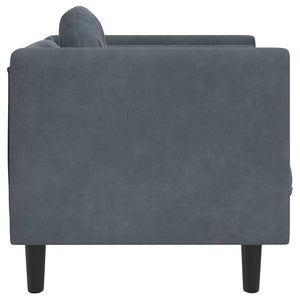 vidaXL Fauteuil avec coussin Velours gris foncé