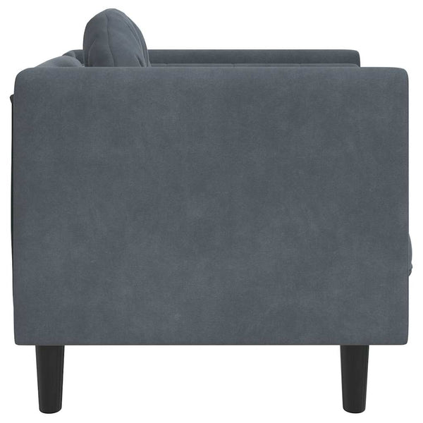 vidaXL Fauteuil avec coussin Velours gris foncé