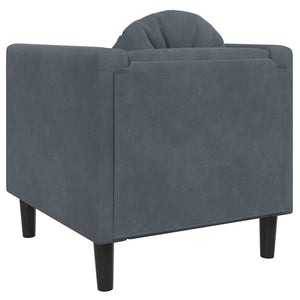 vidaXL Fauteuil avec coussin Velours gris foncé