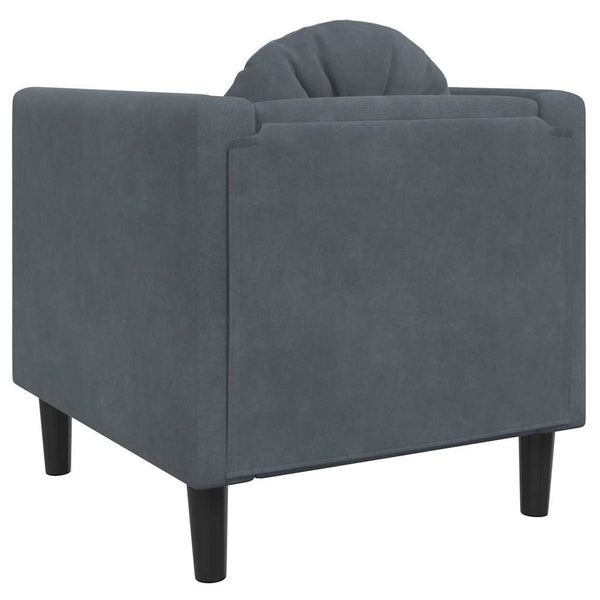 vidaXL Fauteuil avec coussin Velours gris foncé