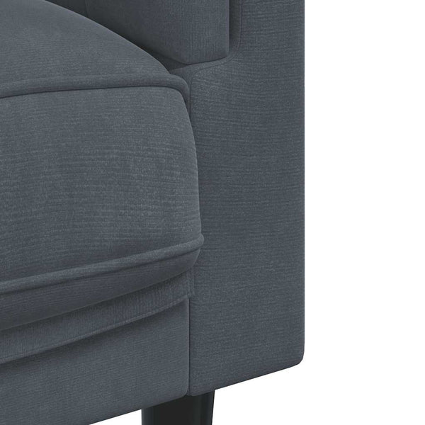 vidaXL Fauteuil avec coussin Velours gris foncé
