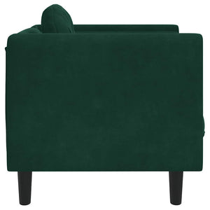 vidaXL Fauteuil avec coussin Vert foncé Velours