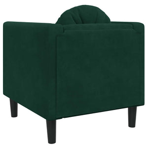 vidaXL Fauteuil avec coussin Vert foncé Velours