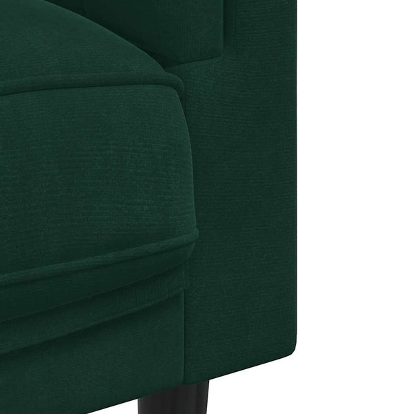 vidaXL Fauteuil avec coussin Vert foncé Velours
