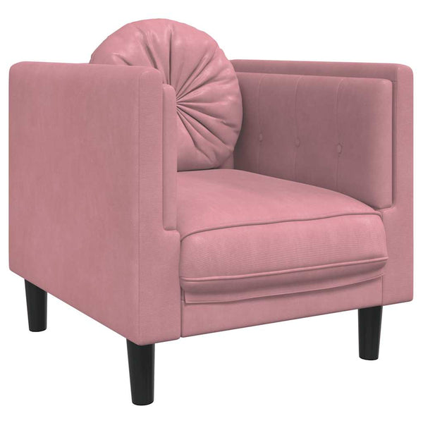 vidaXL Fauteuil avec coussin velours rose