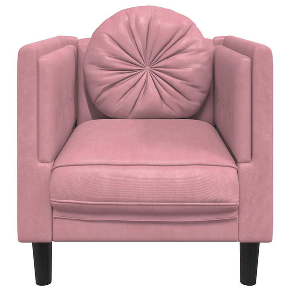 vidaXL Fauteuil avec coussin velours rose
