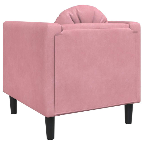 vidaXL Fauteuil avec coussin velours rose