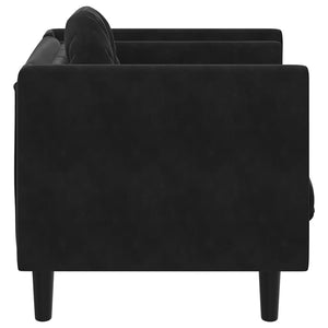 vidaXL Fauteuil avec coussin noir velours