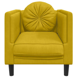 vidaXL Fauteuil avec coussins Velours jaune