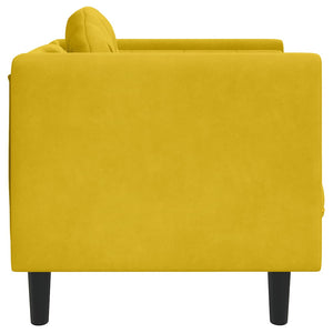 vidaXL Fauteuil avec coussins Velours jaune
