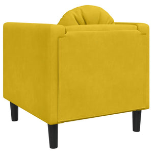 vidaXL Fauteuil avec coussins Velours jaune