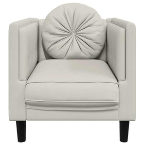 vidaXL Fauteuil avec coussin Crème Velours