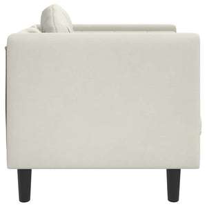 vidaXL Fauteuil avec coussin Crème Velours