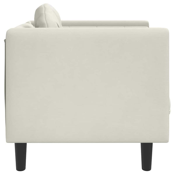 vidaXL Fauteuil avec coussin Crème Velours