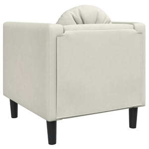 vidaXL Fauteuil avec coussin Crème Velours
