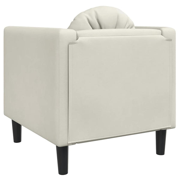 vidaXL Fauteuil avec coussin Crème Velours