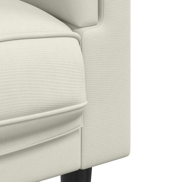 vidaXL Fauteuil avec coussin Crème Velours