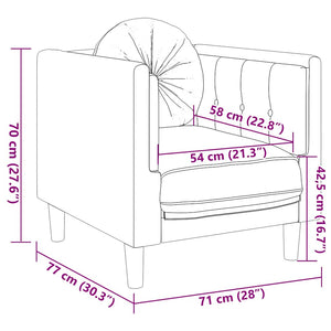Sessel Braun Kunstleder Wildleder-Optik mit Kissen