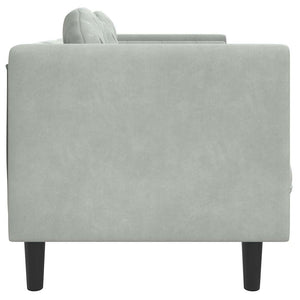 vidaXL Canapé 2 places avec coussins Gris clair Velours
