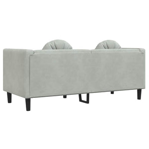 vidaXL Canapé 2 places avec coussins Gris clair Velours