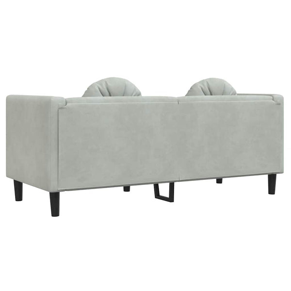 vidaXL Canapé 2 places avec coussins Gris clair Velours