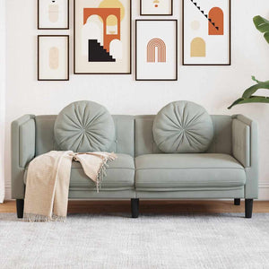 vidaXL Canapé 2 places avec coussins Gris clair Velours