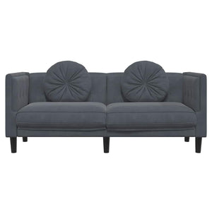 vidaXL Canapé 2 places avec coussins Velours gris foncé