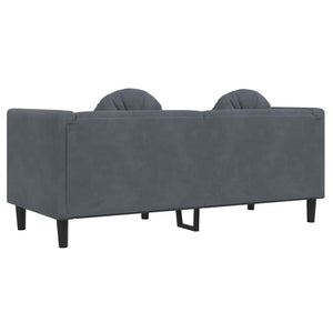 vidaXL Canapé 2 places avec coussins Velours gris foncé