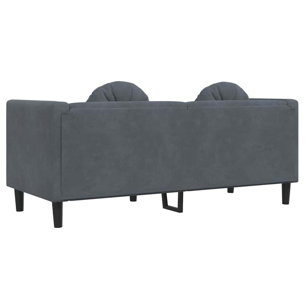 vidaXL Canapé 2 places avec coussins Velours gris foncé