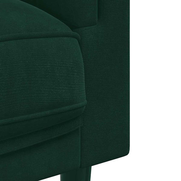 vidaXL Canapé 2 places avec coussins Velours Vert foncé
