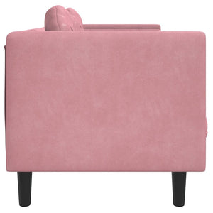 Rosa Samt Sofa 2-Sitzer mit Kissen