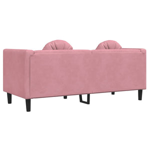 Rosa Samt Sofa 2-Sitzer mit Kissen