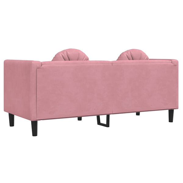 Rosa Samt Sofa 2-Sitzer mit Kissen